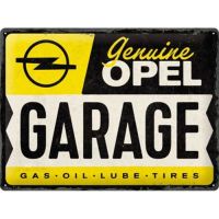 Blechschild 3D-OPEL GENUINE - GARAGE- 30 x 40 cm