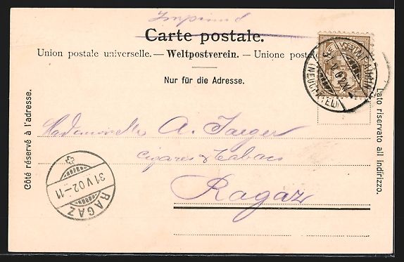 Cartes postales: St. Aubin, Blick zum Ort mit Ruderboot – D'occasion à Berlin par bartko-reher 1