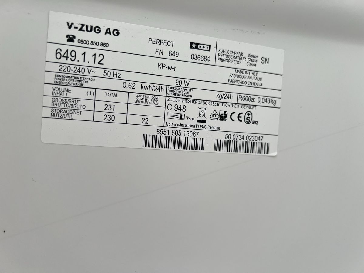 Kühlschrank: Kühlschrank V-zug – Gebraucht aus Eschenz von woniek 3