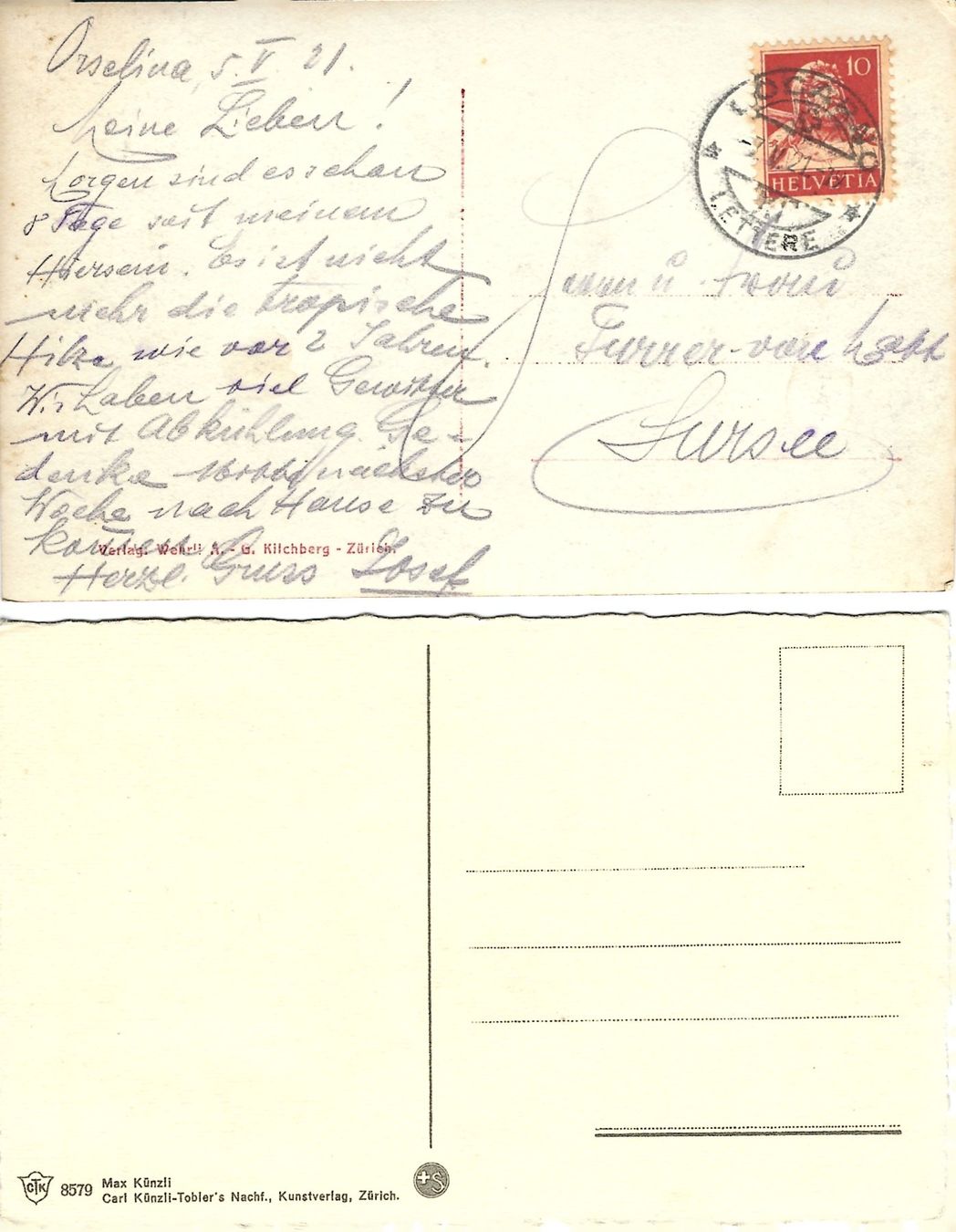 Cartoline postali: 2 alte Ansichtskarten: Mercato in Lugano und Locarno – Usato da Flums venduto da Guscha1 1