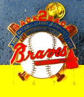 BASEBALL USA BRAVES BACK TO BACK PIN ENAMEL GROSSS MLB 1994