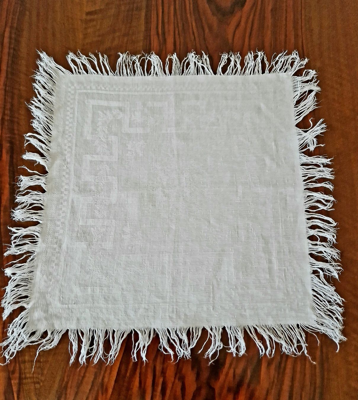 Biancheria da letto: Seidendamast Servietten 41x41cm. – Usato da Bern venduto da Antikbatik 2