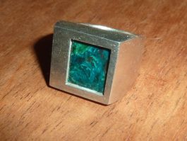 bague singulière en argent et pierre taille 54 unisexe