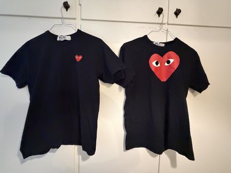 Set di 2 Maglietta PLAY COMME des GARCONS cuore taglia L ner