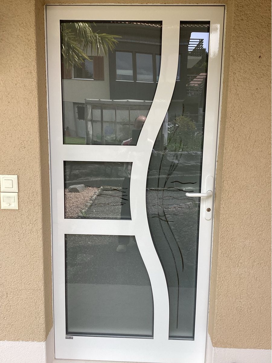 Porte: Graute Wohnungstür mit speziellem Glas – Usato da Oberthal venduto da weisseperle 4