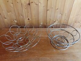 Vintage - 2 verchromte futuristische Obstschalen