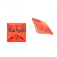 Zirkonia Orange / 4x4mm Carre / 14Stk