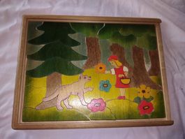 Puzzle Rotkäppchen, Holz antik