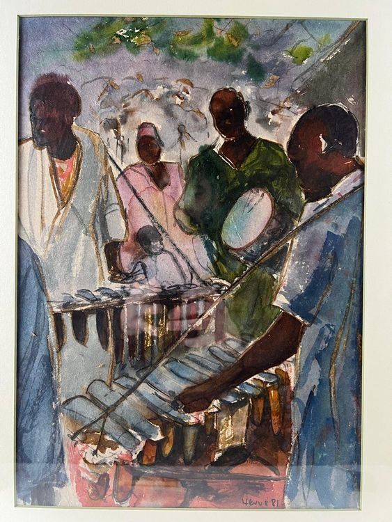 Dipinti: Alltagsleben Afrika - >Musikanten> – Usato da Hinwil venduto da Unglaubliche-Treffer 1