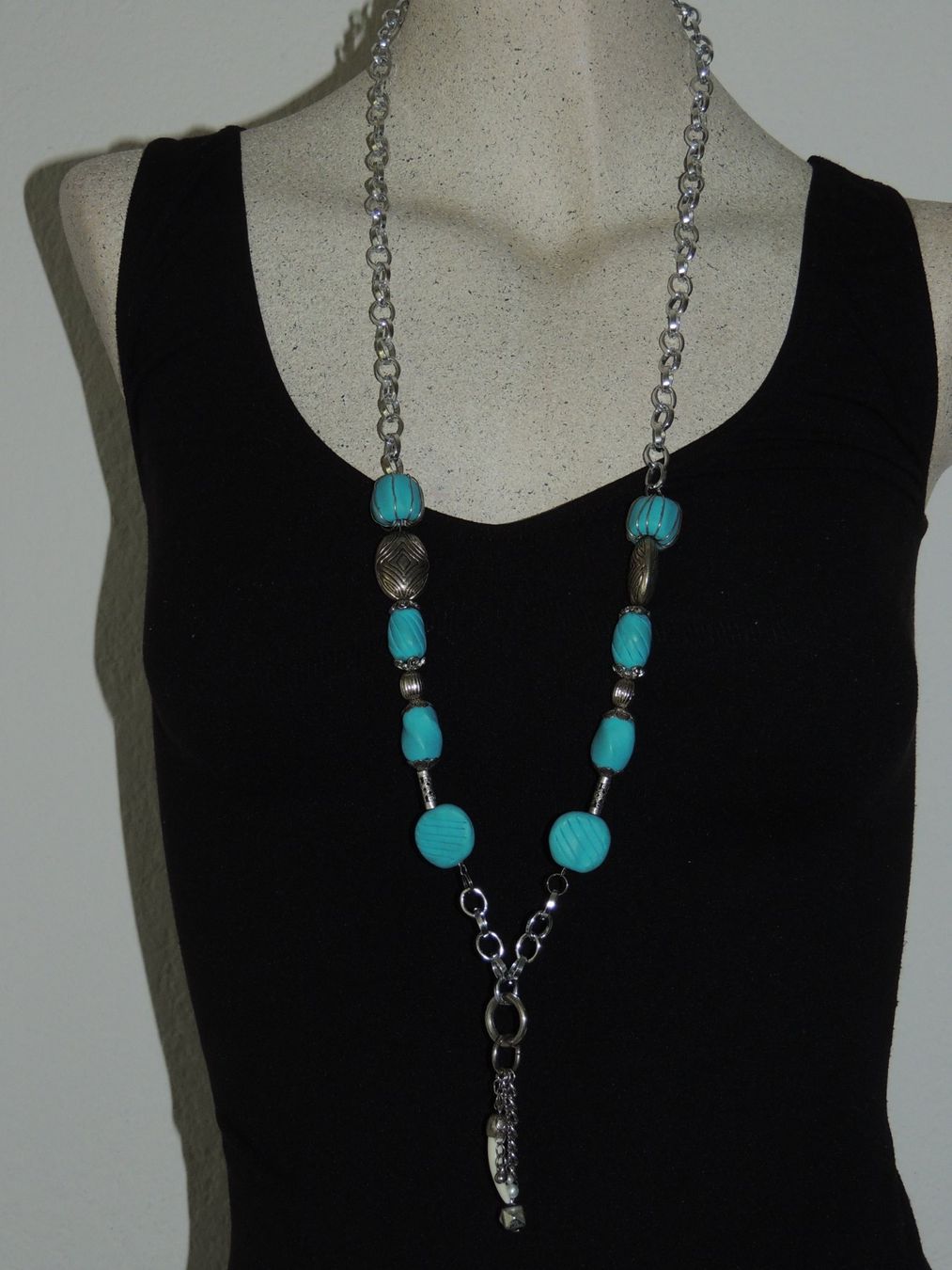 Catenine: SCHÖNE KETTE "SOMMER"  TÜRKIS SILBER 60 CM – Nuovo (secondo la descrizione) da Au ZH venduto da FashionConsultant