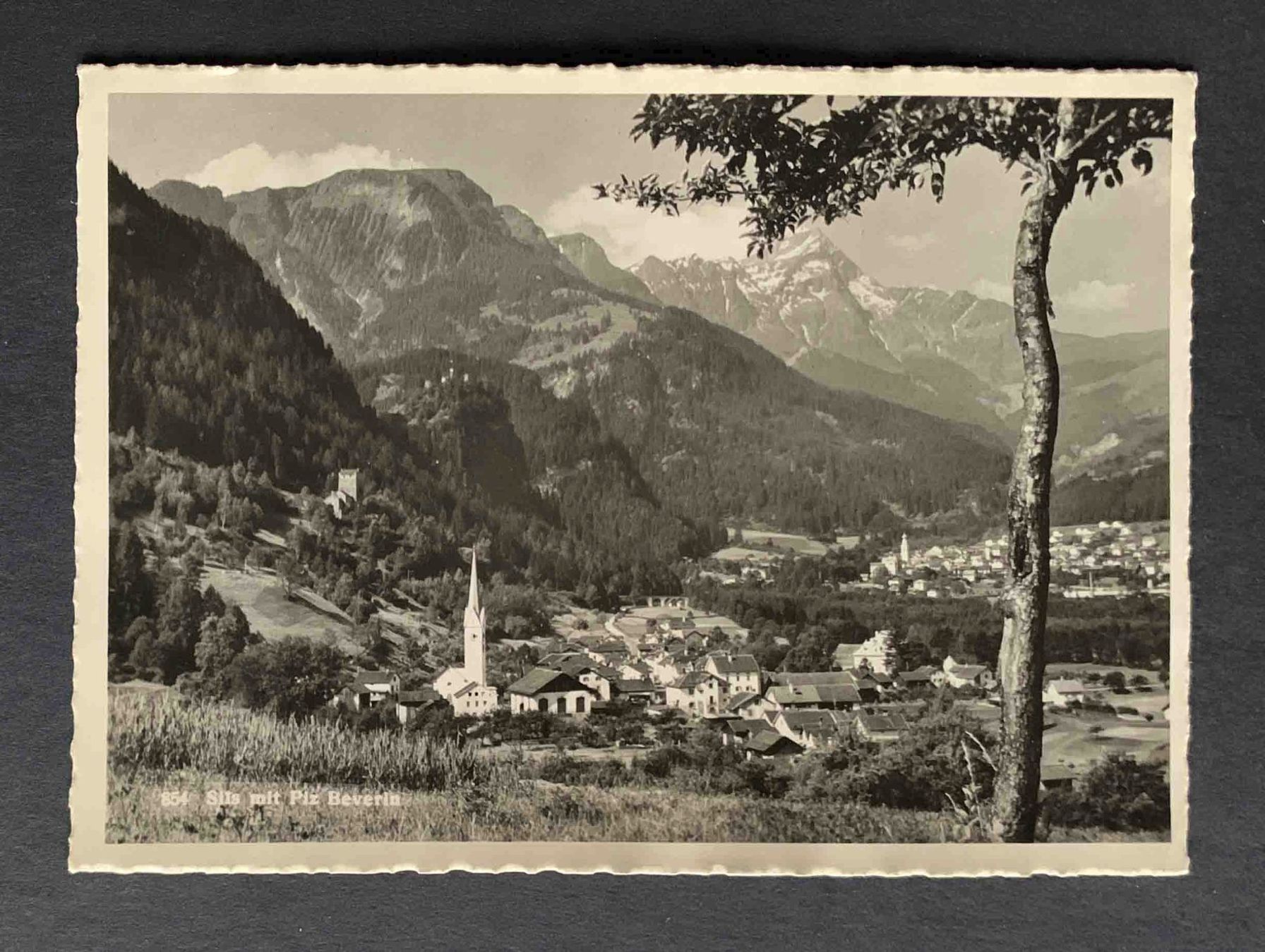 Cartoline postali: AK Sils mit Piz Beverin – Usato da Goldau venduto da artelier1