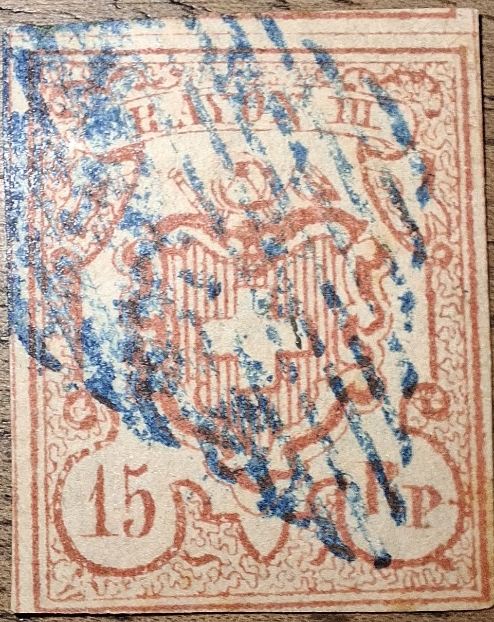 Tutti i francobolli: Rayon Nr. 20 Typ 10 blaue Raute – Usato da Balgach venduto da SIMEON27