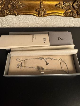 Christian Dior CD Halskette mit Box Silber