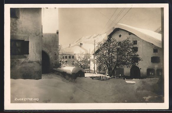 Cartoline postali: AK Zuoz, Ortspartie im Winter – Usato da Berlin venduto da bartko-reher