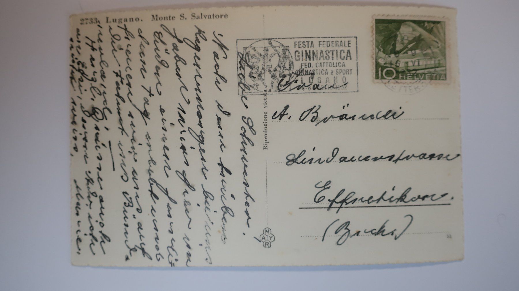 Ansichtskarten: Lugano Monte S. Salvatore – Gebraucht aus Cormoret von Pascalll2001 2