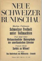 NEUE SCHWEIZER RUNDSCHAU - Februar 1943