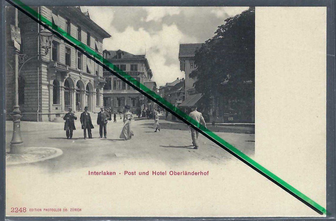 Cartoline postali: Interlaken. Post und Hotel Oberländerhof. – Usato da Horw venduto da SwissSteamMemories
