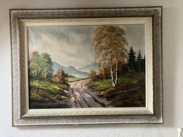 Ölgemälde C. Waldner Landschaft 90x60cm gerahmt