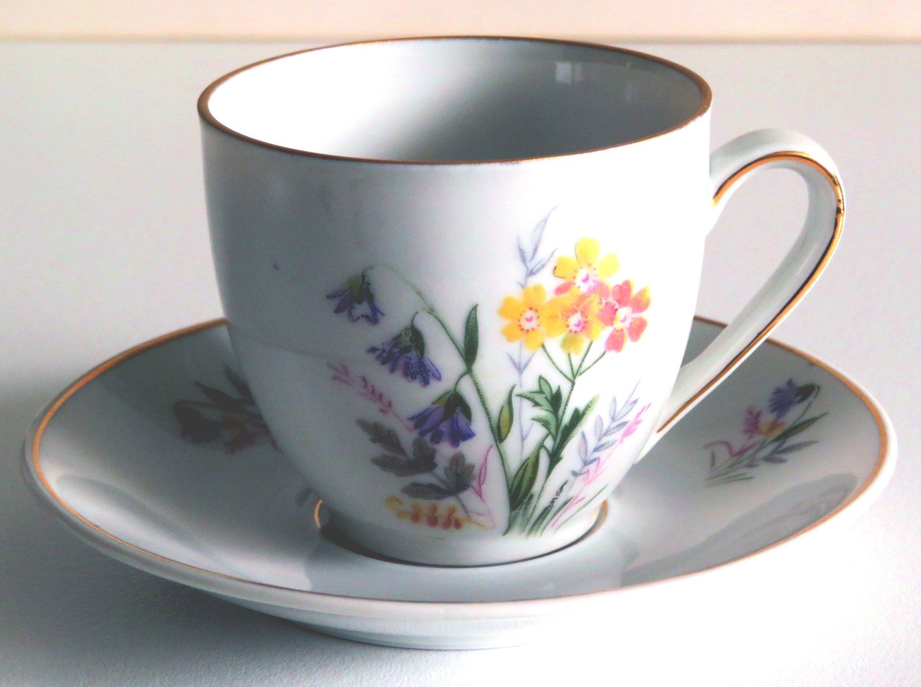 Tassen: 2x Teetasse mit Untertasse, um 1960 – Gebraucht aus Oberriet SG von Manick 1