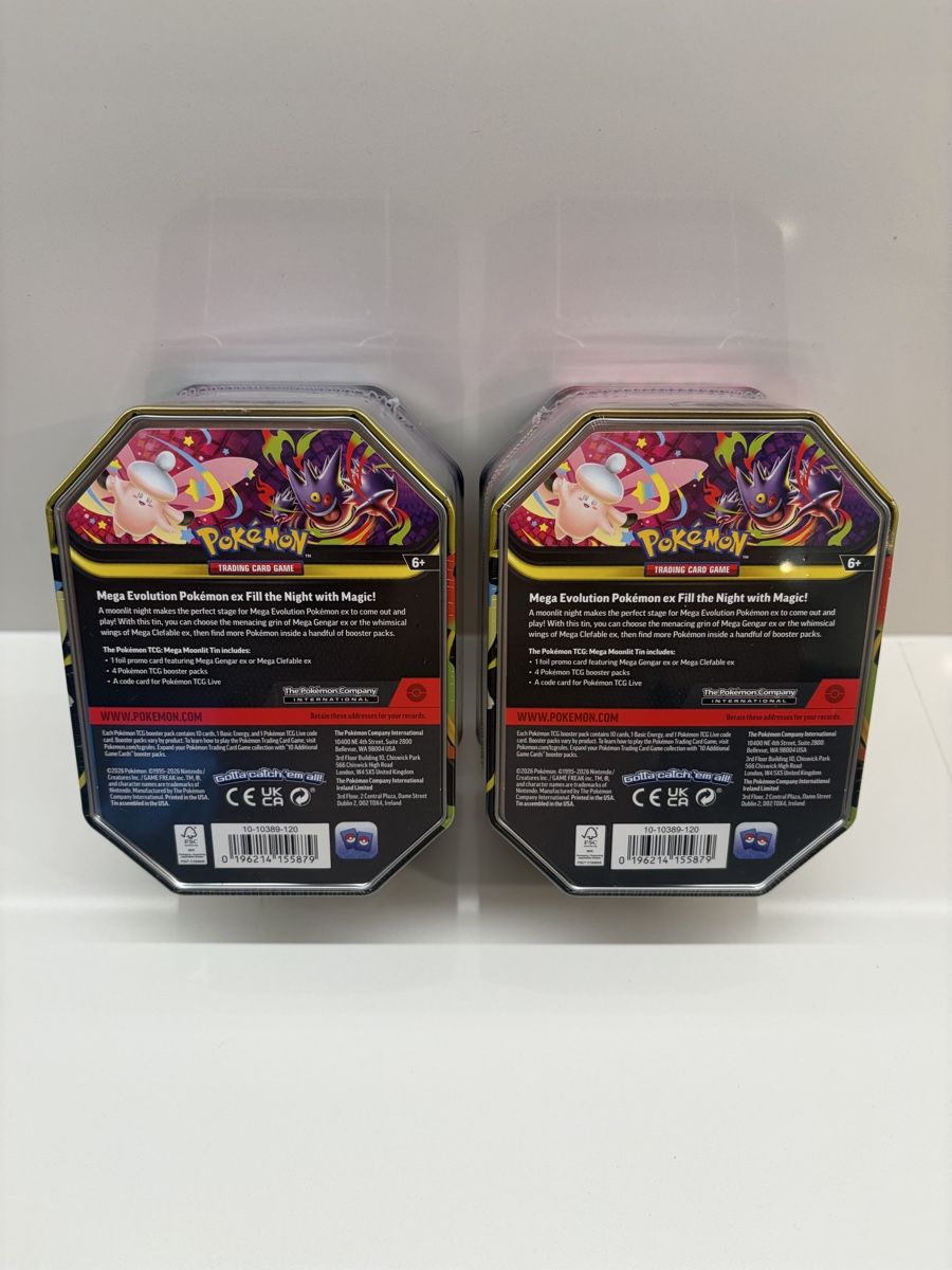 Pokémon Sammelbilder & Trading cards: Mega Moonlit Tin Bundle: Mega Gengar ex & Mega Clefable ex – Neu und originalverpackt aus Arlesheim von WungaBunga 1