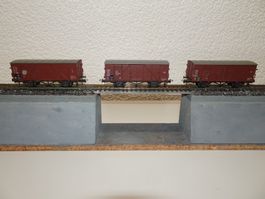 3 Stück Roco DB / DR Güterwagen  Gklm / G10   H0 DC