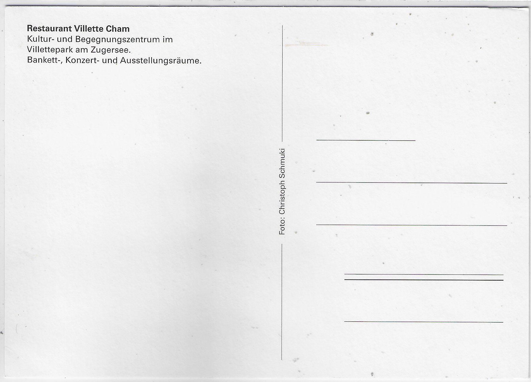 Cartoline postali: Restaurant Villette Cham am Zugersee – Usato da Ettingen venduto da Kartenplanet 1