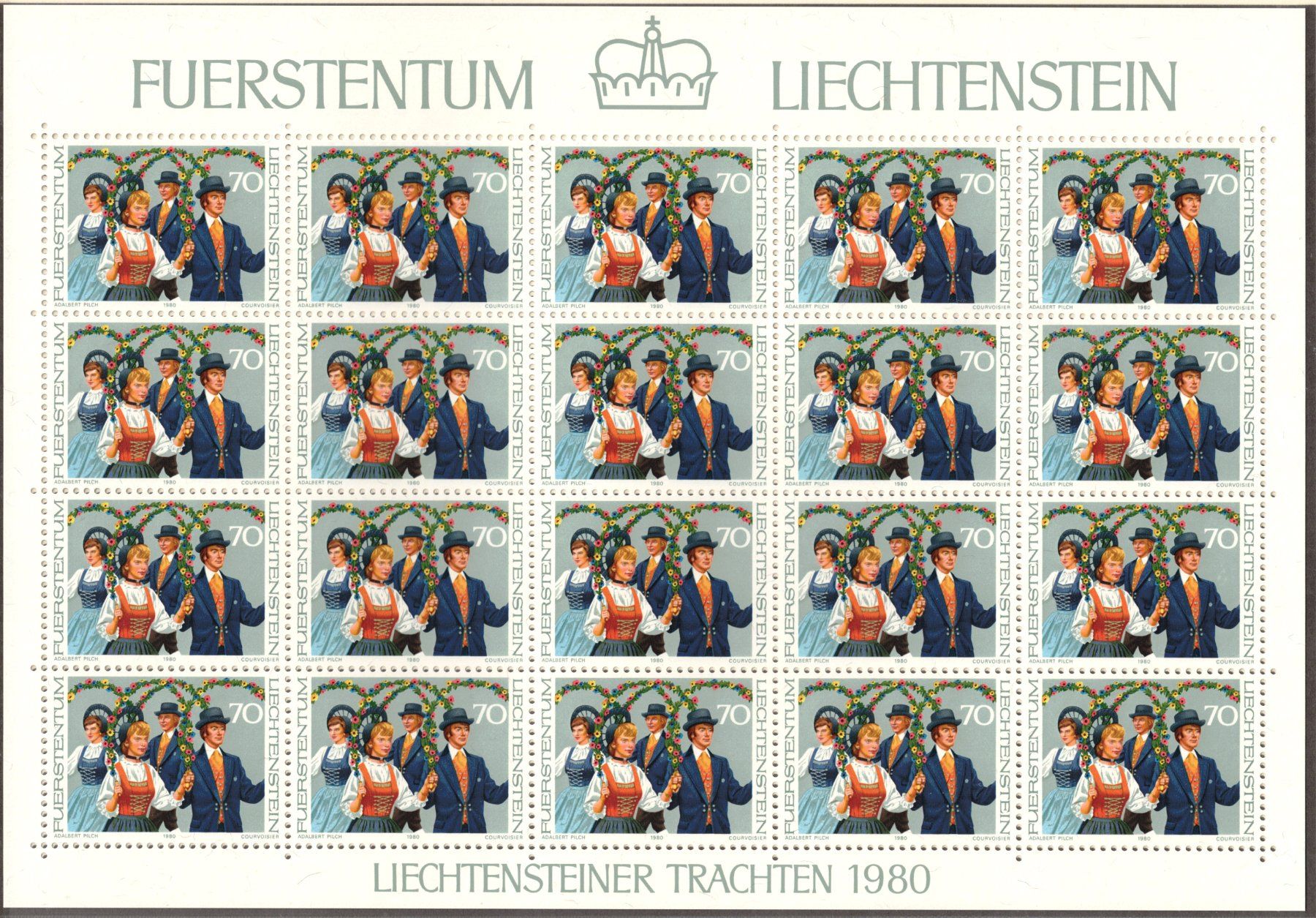 Alle Briefmarken: Kleinbogen    LI Trachten  1980      postfrisch – Neu (gemäss Beschreibung) aus Mellingen von Ginger 1