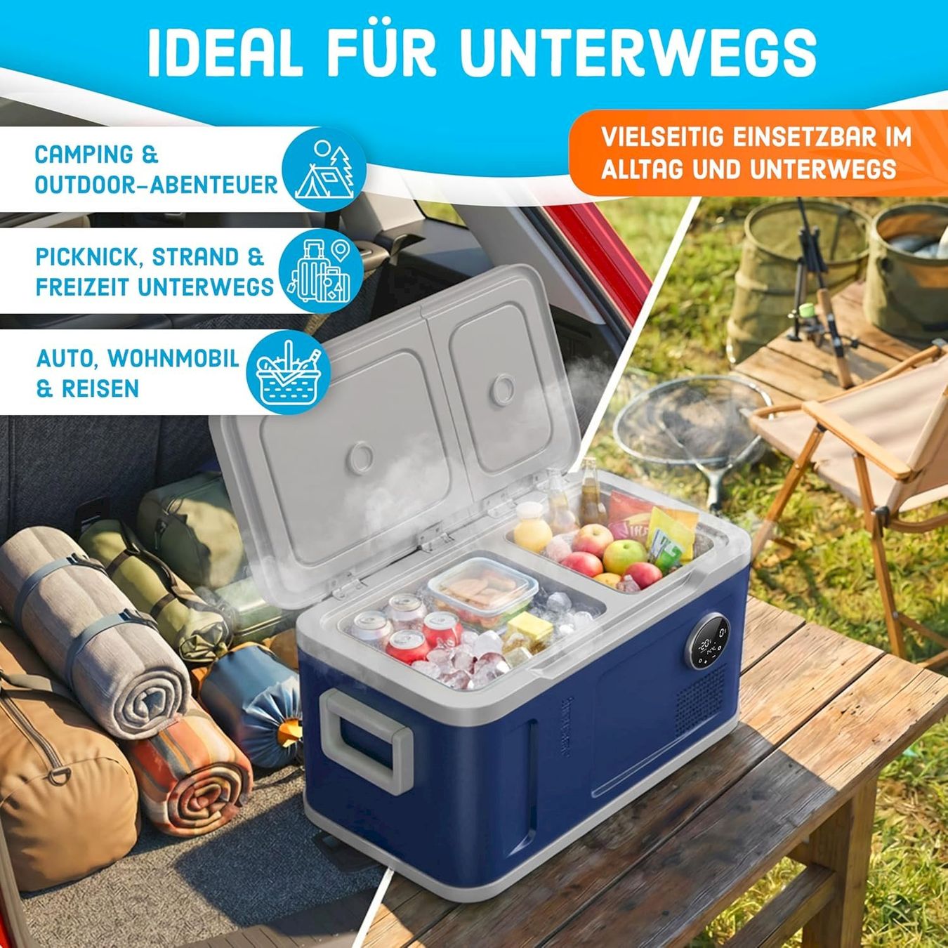 Cucinare, Mangiare & Bere: KESSER Kompressor Kühlbox 49L navyblau – Nuovo e nell'imballaggio originale da Bottighofen venduto da zaap 5