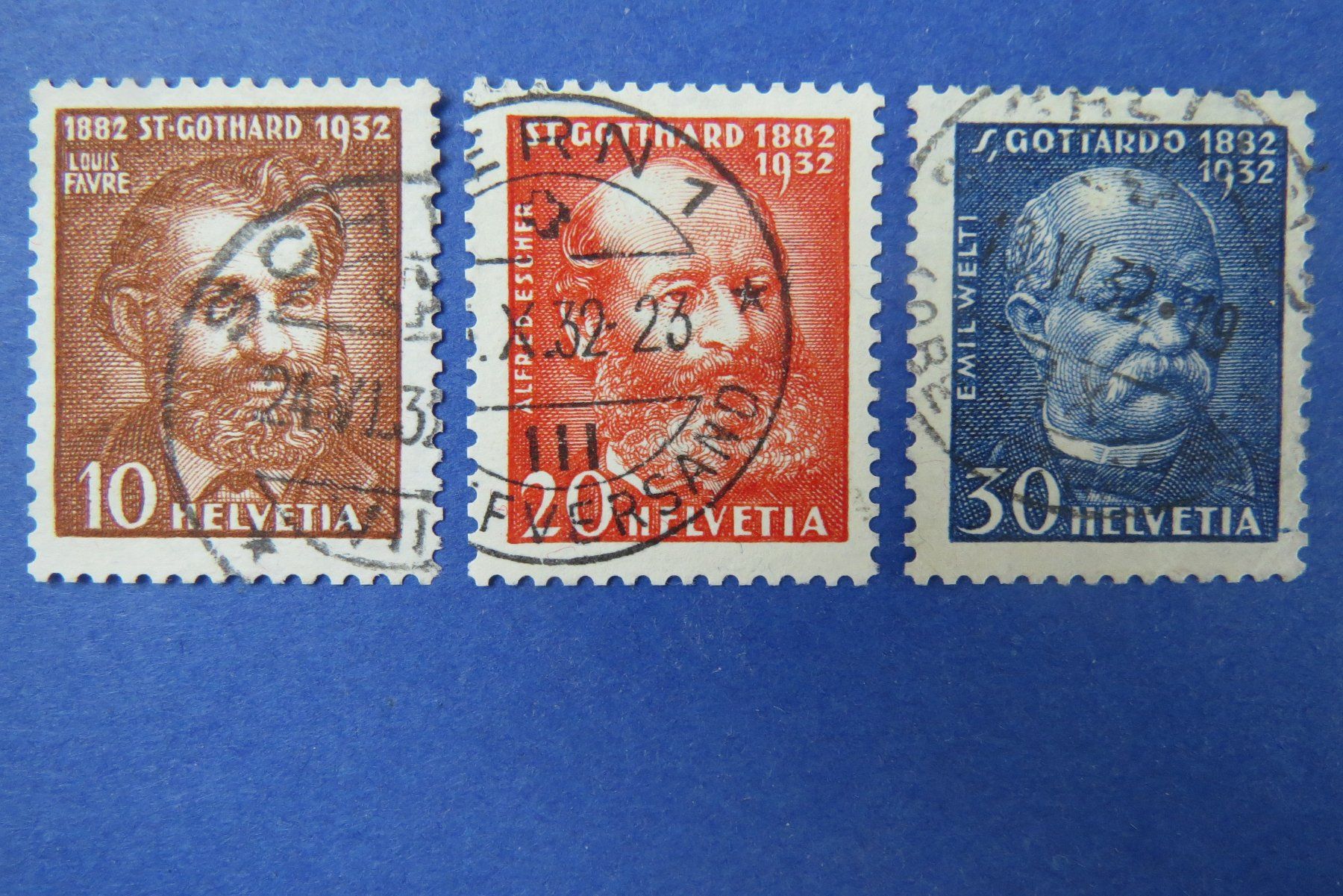 Tutti i francobolli: Serie '50 Jahre Gotthardbahn' 1932 gestempelt – Usato da Brunnen venduto da Kumari