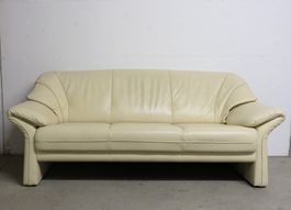 Leder Sofa Weiss Couch Kanapee Beige Polstergruppe