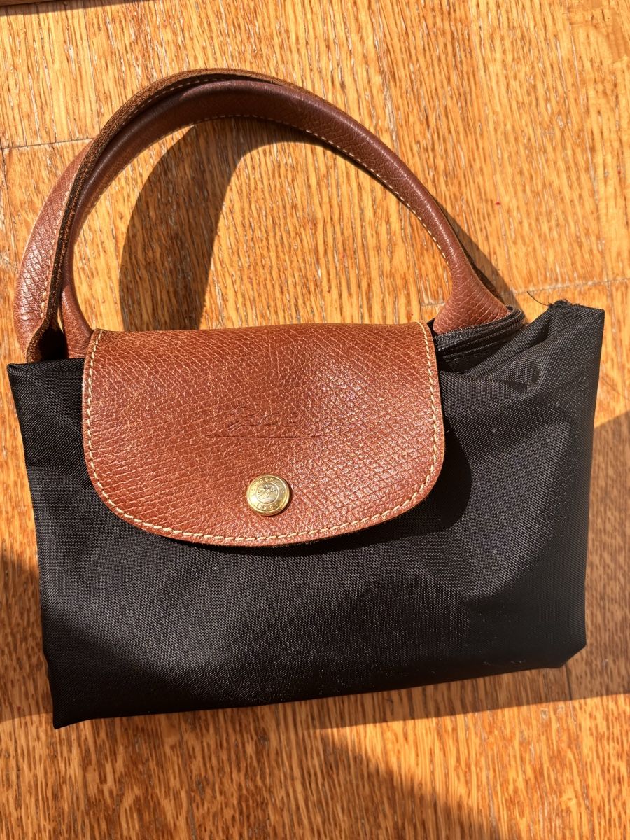 Longchamp Borse: Longchamp Le Pliage shoulder bag black leather, used – Usato da Zürich venduto da val_vbn2 1
