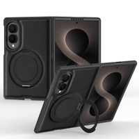 Galaxy Z Fold 8 -Étui pliable cuir noir avec magsafe rotatif