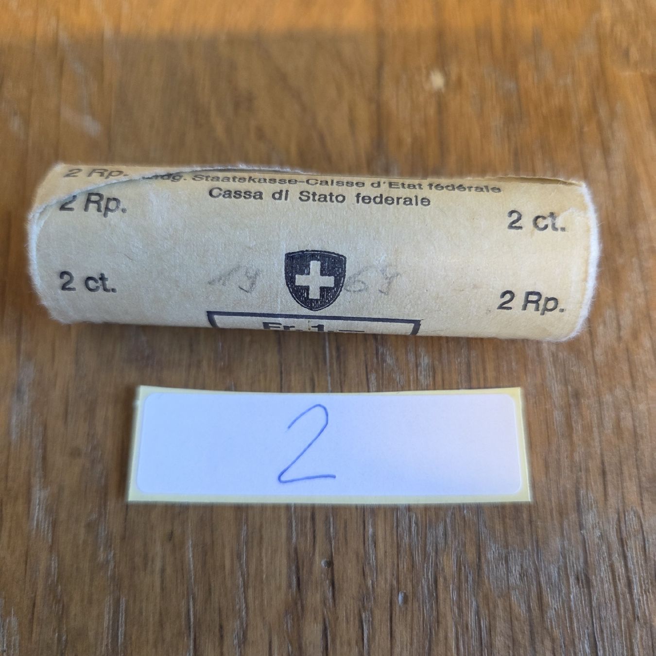 Alle Münzen: 2 Rp. 1969 Münzrolle – Gebraucht aus Stans von Ducati16