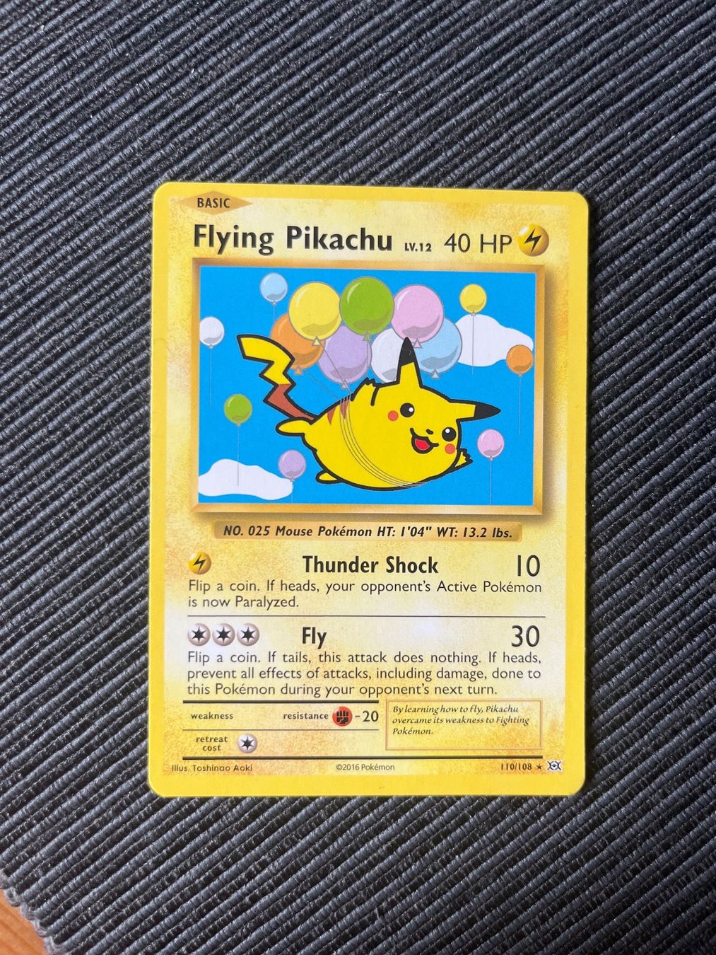 Pokémon Carte collezionabili: Pokemon Flying Pikachu XY Evolutions near Mint – Usato da Wabern venduto da Collectfun