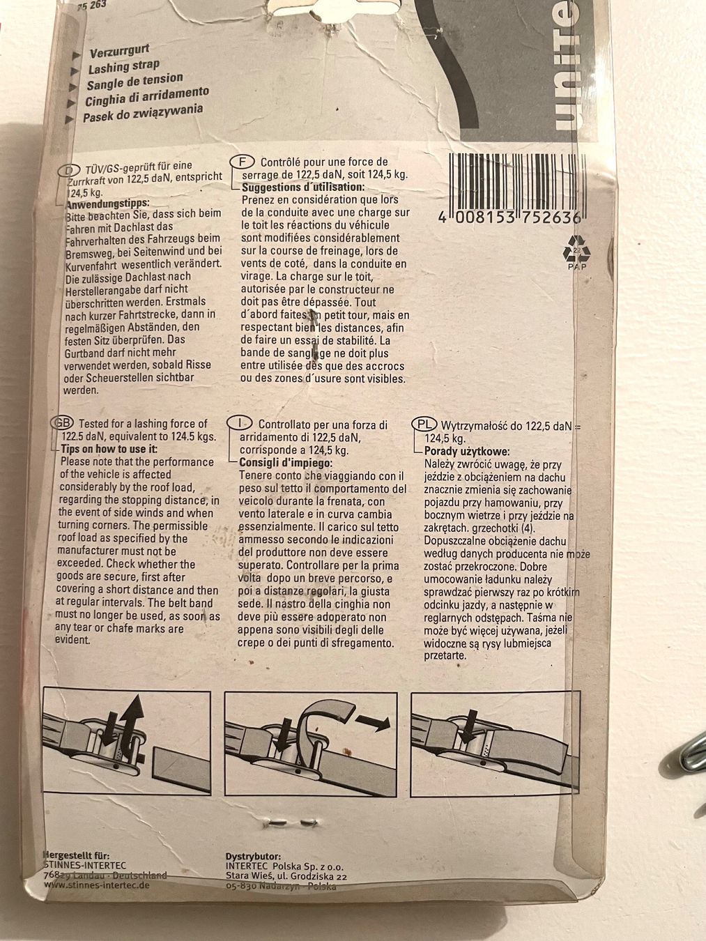 Bindegeräte: Verzurrgurt, rot, 2.5 m, Sicherheitsverschlus – Neu und originalverpackt aus Amriswil von fit8580 3