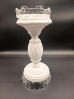 Shabby Chic Kerzenständer weiss Holz Glas neuwertig 