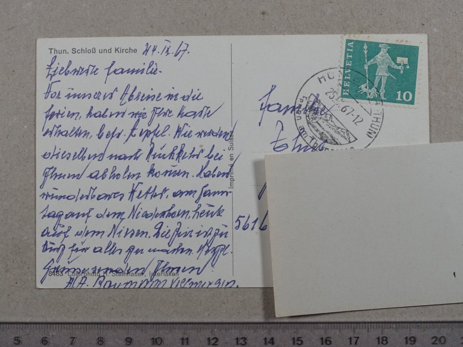 Cartoline postali: Thun, 1967, Boot, Schiff, Schloss und Kirche – Usato da Lenzburg venduto da fh1 1