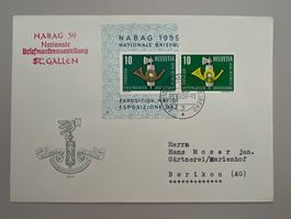 1959 NABAG  W36 +W37 auf 2 Briefen