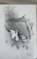 Dessin original  humoristique -piano- trés Bon état signer 