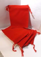 Neu 5 Stück Rote Schmuckbeutel aus Samt 10x12 cm