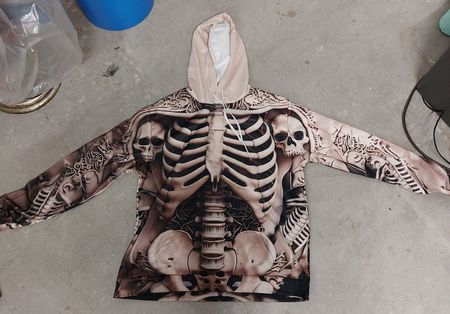 Totenkopf Kaputzen Swetshirt mit Taschen
