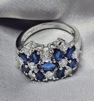 $ehr schöner Ring mit Zirkonia, 925 versilbert, Gr. 8