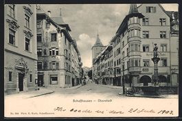 Schaffhausen, Strassenpartie in Oberstad
