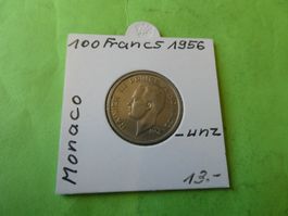 Monaco 1956, 100 Francs - unz