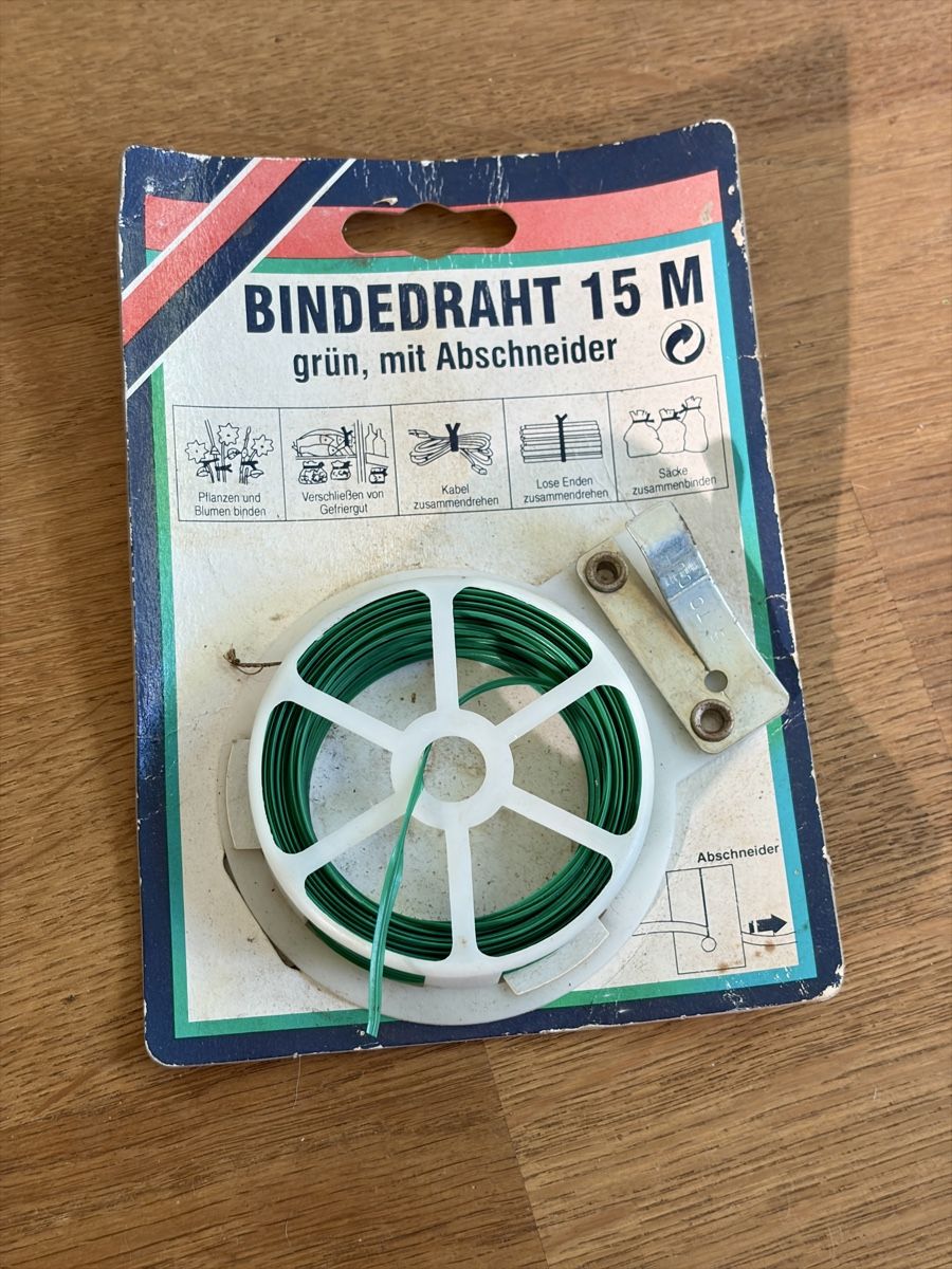 Ferramenta: Bindedraht 15m Grün, praktisch mit integriertem Cutter – Nuovo e nell'imballaggio originale da Reinach BL venduto da SchnaeppchenScout 2