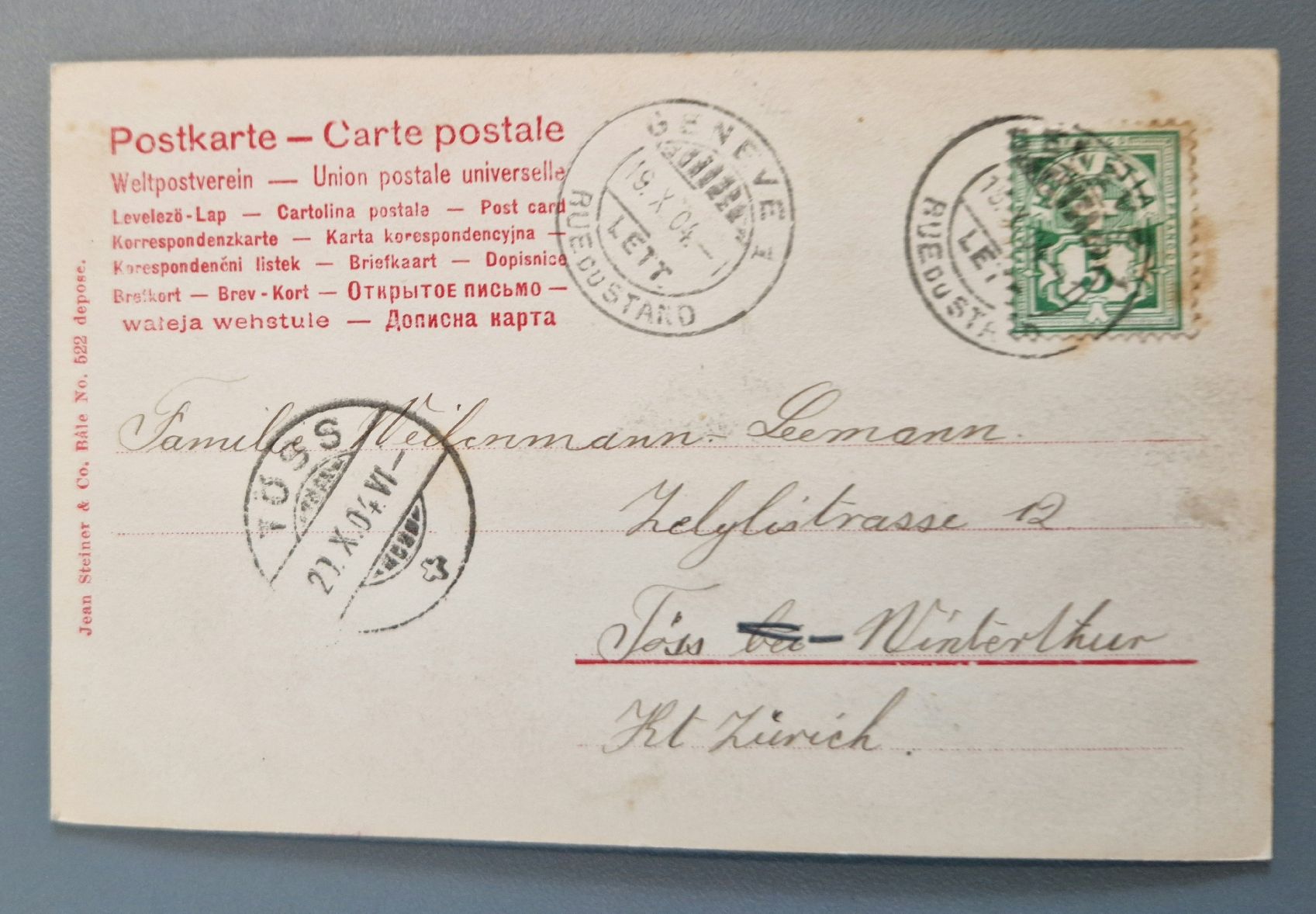 Ansichtskarten: Genève 1904 – Gebraucht aus Ebikon von Donar50 1