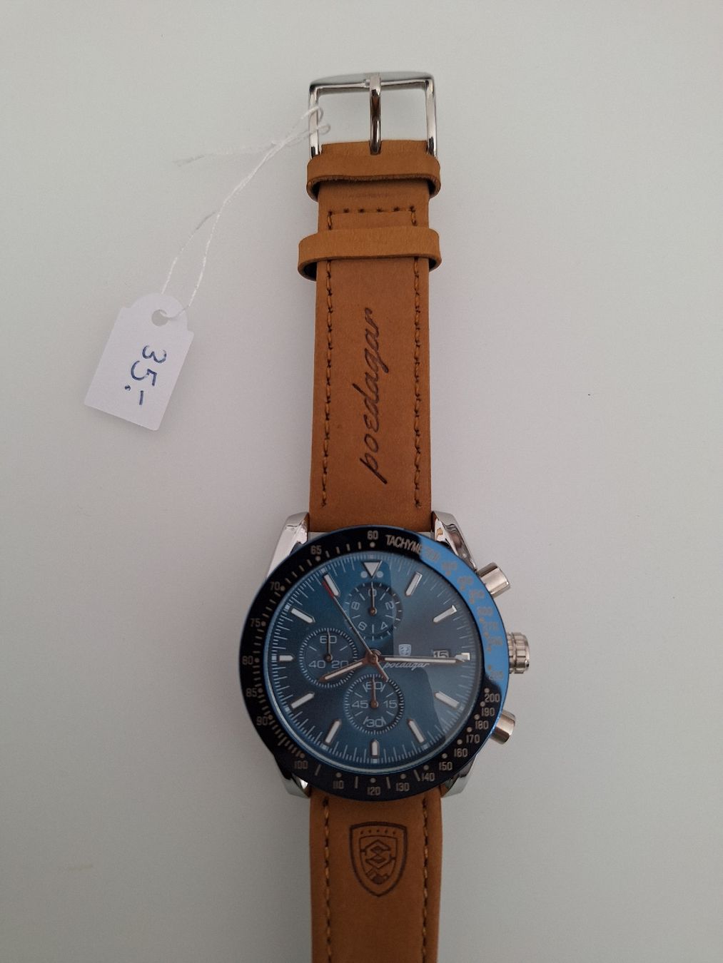 Uhren: Herrenuhr Poedagar Chronograph Lederarmband Datum – Neu und originalverpackt aus Münchenbuchsee von Salezm 2