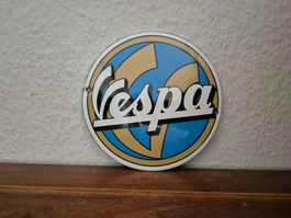 Emailschild Vespa Roller Logo Italy Emaille Schild Reklame