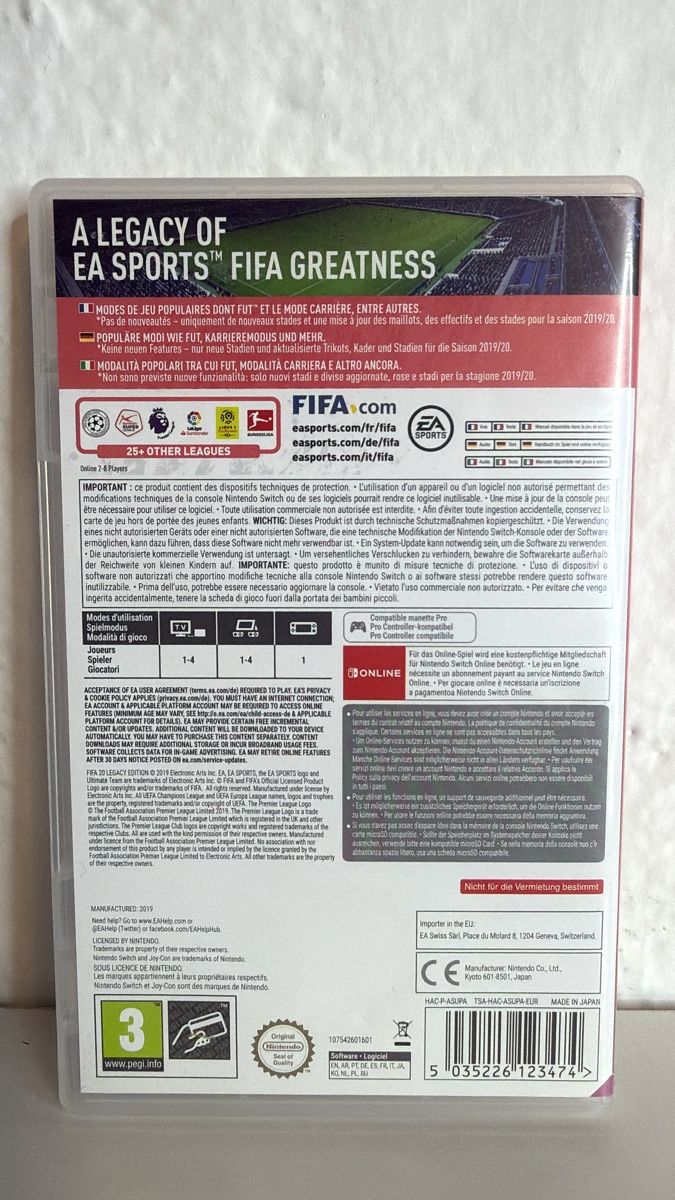 Nintendo Giochi: FIFA 20 - Nintendo Switch Game - Legacy Edition - Great! – Usato da Ehrendingen venduto da bubulence 1