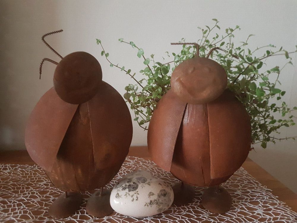 Zwei lustige Käfer-Pflanzentöpfe Rost | Kaufen auf Ricardo